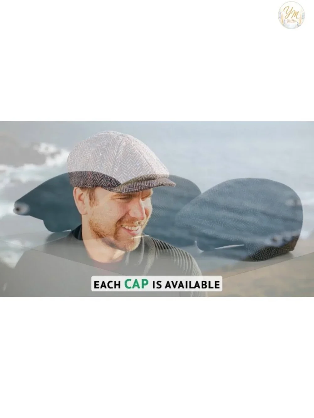 100% Irish Wool Newsboy Flat Cap for Men Winter